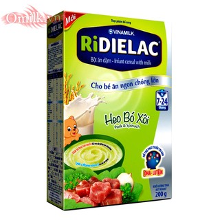 Bột ăn dặm ridielac heo bó xôi - hộp giấy 200g