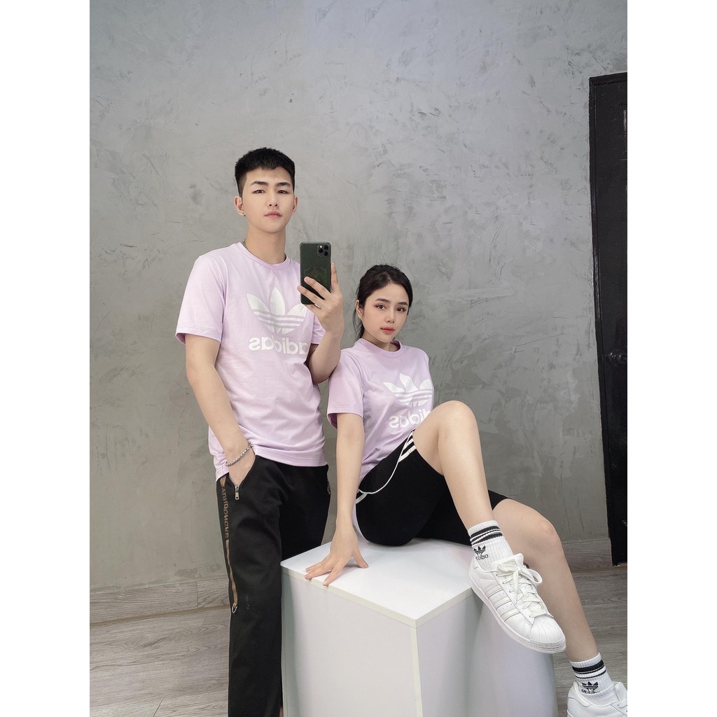 Áo thun Nam nữ logo ba lá nhạt