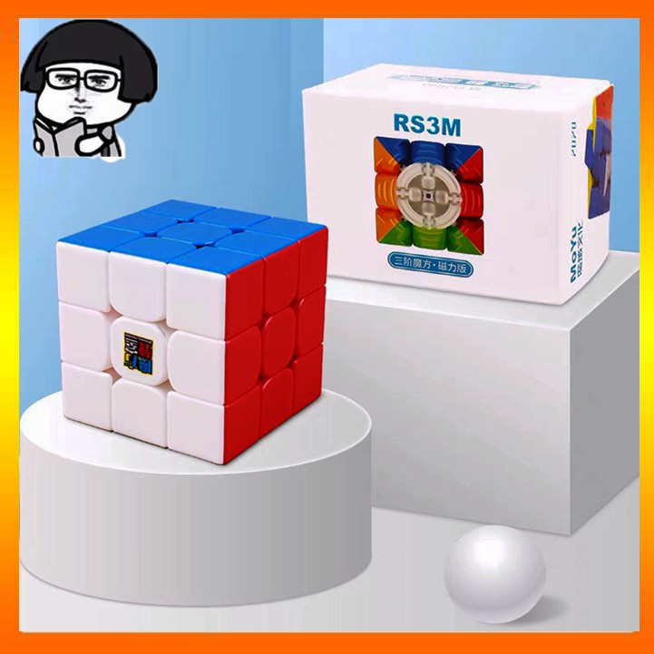 Rubik 3x3 Nam Châm Hãng Mod - Rubik 3x3x3 Gắn Nam Châm Không Viền Cao Cấp [TẶNG ĐẾ, LUBE, VẶN ỐC]]