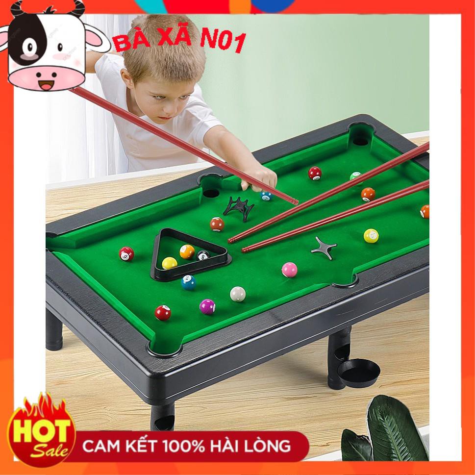 Bàn Bi a Mini giá rẻ cho trẻ em và người lớn cỡ lớn 50 x 35 x15,5cm 10 bi Đánh Số - Mặt bàn nỉ nhung không bóng