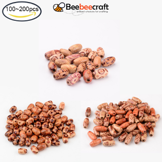 Set 100-200 Hạt Gỗ Hình Bầu Dục Dùng Làm Đồ Trang Sức