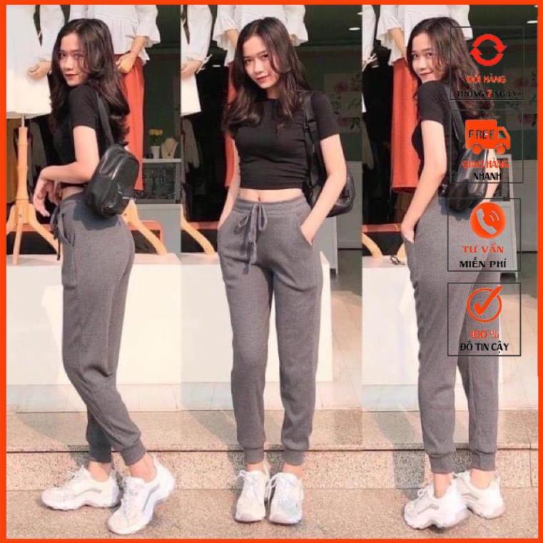 Quần Jogger Len Tăm bo gấu mùa đông ấm ,Quần len tăm phong cách thể thao mã xmtk55