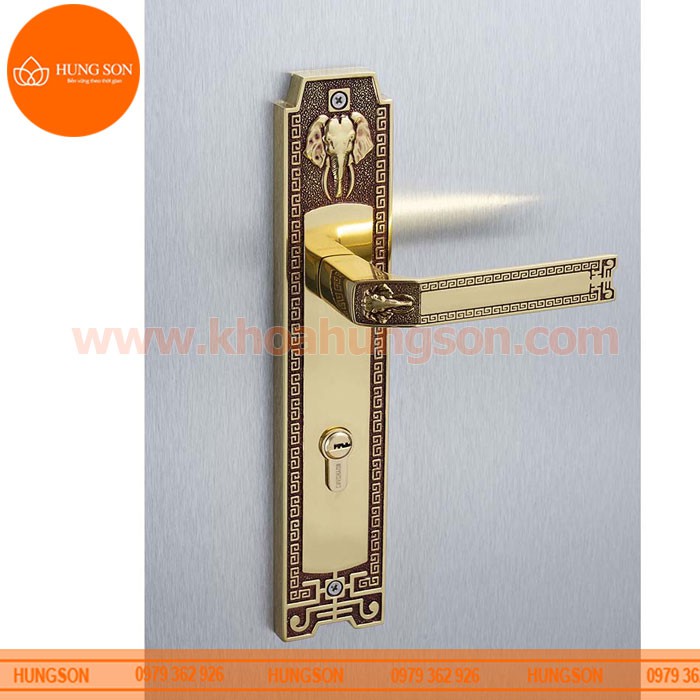 KHÓA TAY NẮM CỬA ĐI ĐỒNG THAU HUY HOÀNG HC 8528