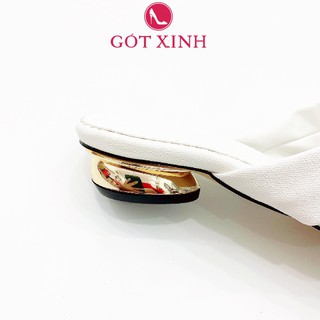 Dép cao gót nữ GÓT XINH D55 chất da nhám đế cao 2cm