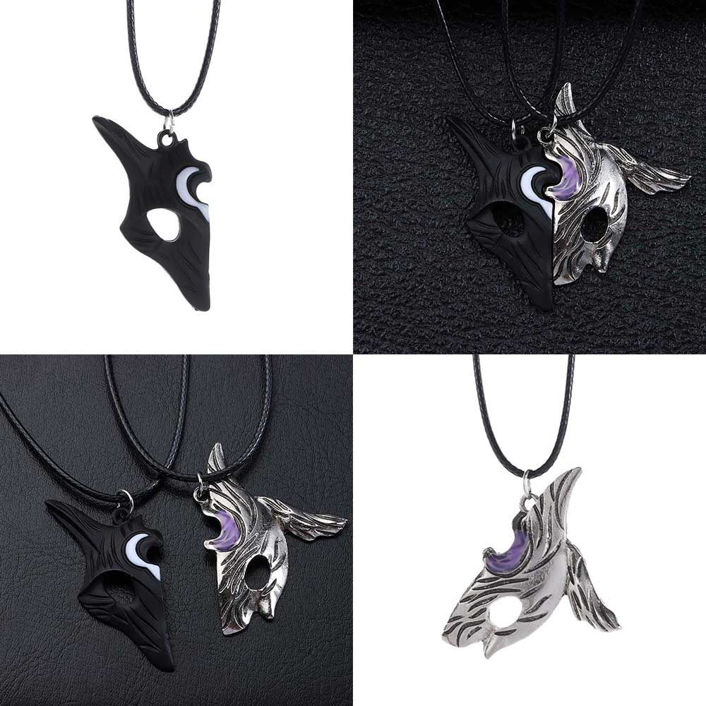 Set 2 vòng cổ mảnh ghép mặt hình Kindred Hunter phong cách cổ điển cho cặp đôi