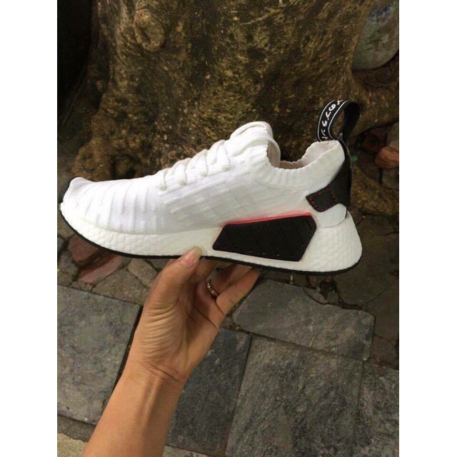 Siêu SALE [ big sales] GIẦY THỂ THAO Sneaker NMD R2 WHITE BLACK ❕ .2020 [  HÀNG CHUẨN ]