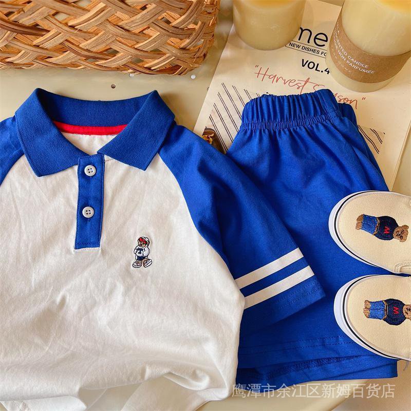 Set Áo Thun polo Ngắn Tay Và Quần Short Thời Trang Mùa Hè Hàn Quốc Cho Bé G3yd 2022