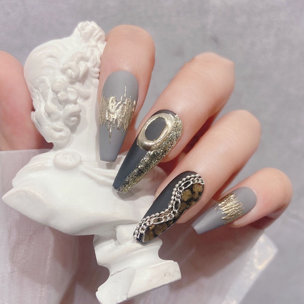 Dây Xích Kim Loại 3D Đa Năng Trang Trí Móng Tay DIY Cho Nữ