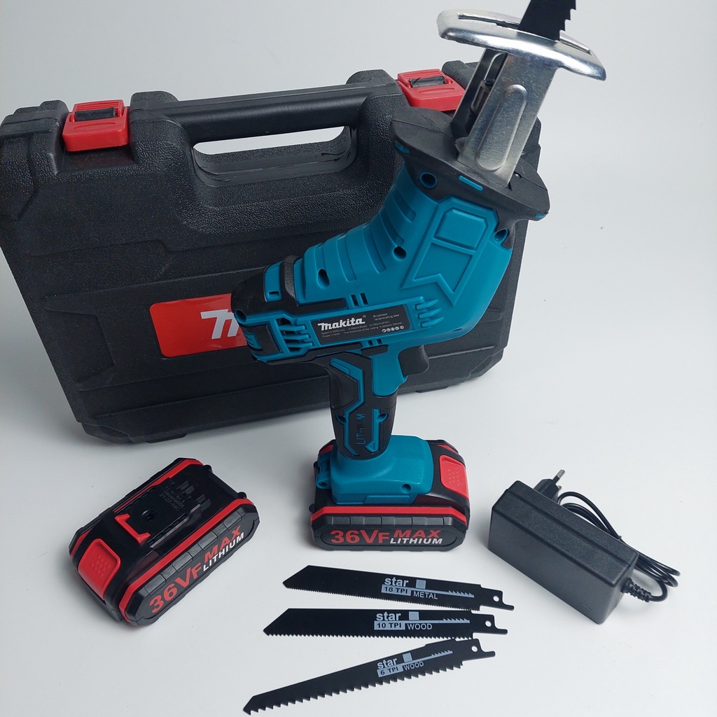 Máy cưa kiếm Makita TẶNG 4 Lưỡi cưa Sử dụng chân pin phổ thông 4cm Dụng cụ hữu ích cho việc cưa ống nhựa tỉa cành