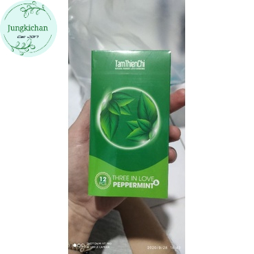 Bao cao su Tâm Thiện Chí Three In Love Peppermint 12 chiếc