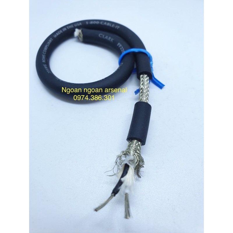 dây tín hiệu cao cấp nhập khẩu USA hãng CLARK WIRE 2 lõi 1 chỗng nhiễu (microphone). báo giá 1 mét