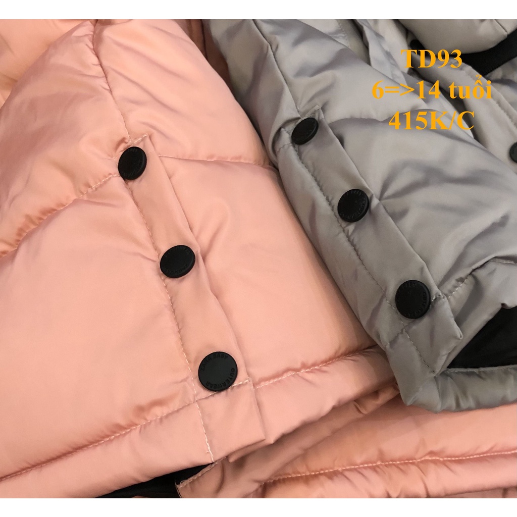 * Mã TD93: Parka bé gái dáng dài trần bông 3 lớp dày dặn, cực ấm BC 3916
