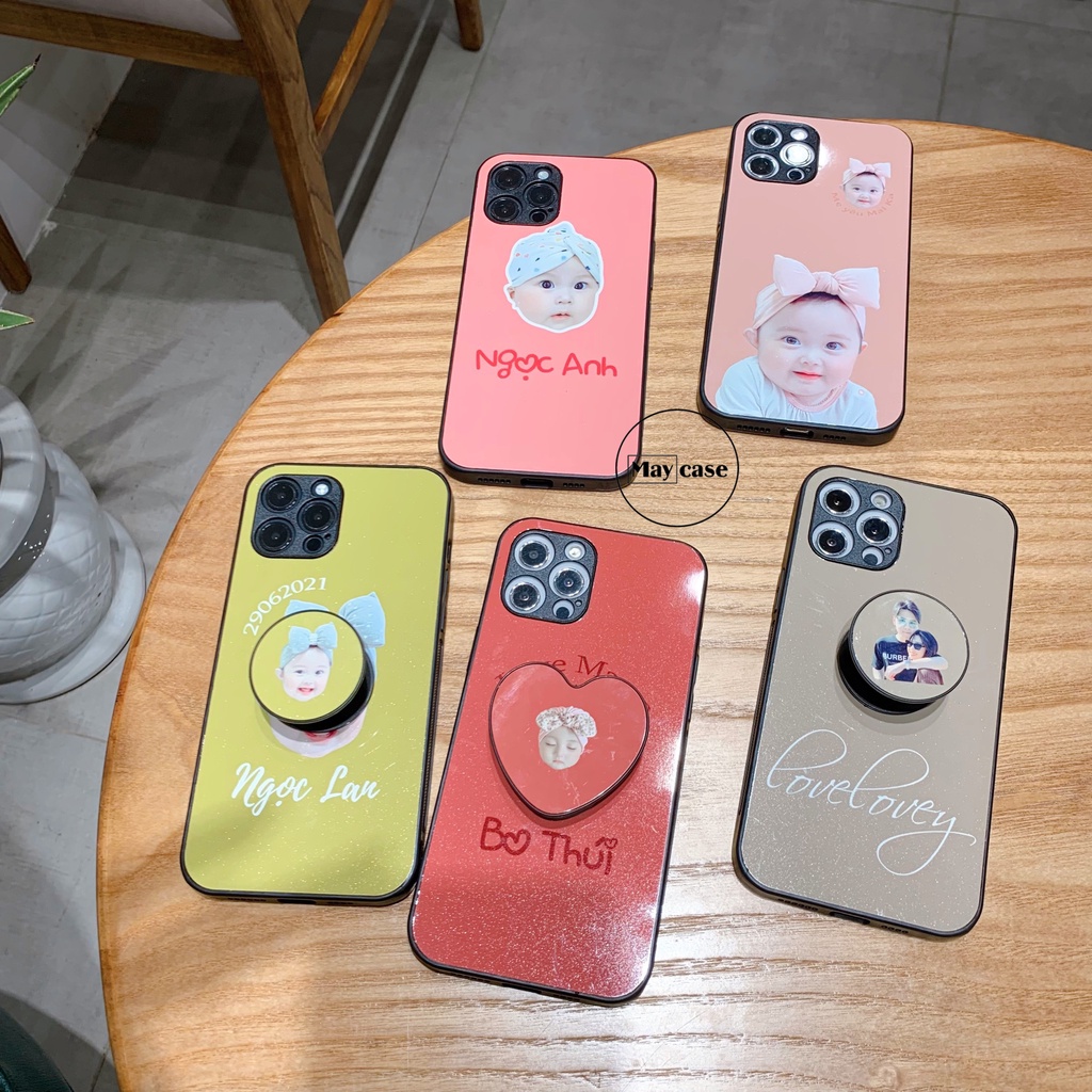 Ốp lưng tráng gương in hình chibi dành cho bé theo yêu cầu.