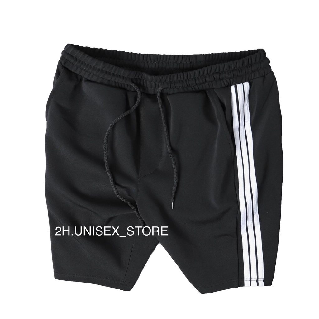 QUẦN SHORT 3 SỌC UNISEX CHẤT POLY CO GIẢN THOẢI MÁI
