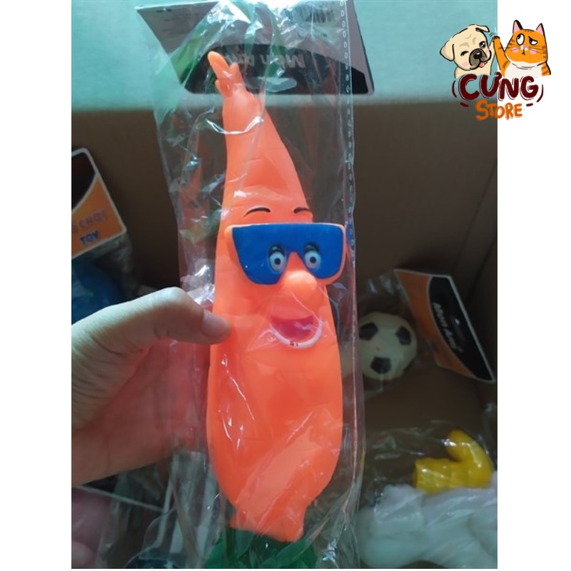 Đồ chơi cà rốt hình hề nhỏ gọn, vệ sinh răng miệng cho chó