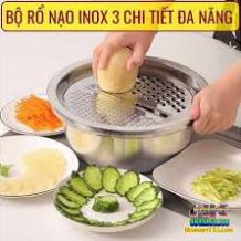 BỘ NẠO INOX 304,bộ rổ inox kèm nạo rau củ tiện dụng cho mỗi gia đình