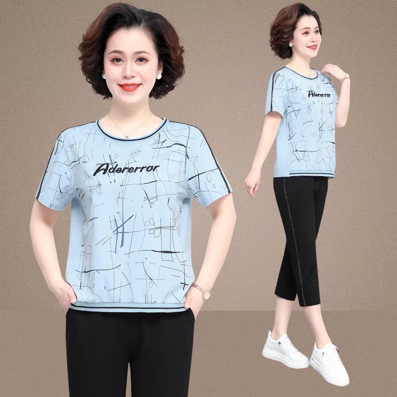 Set đồ Thể Thao Dáng Rộng Thời Trang Cho Phụ Nữ Trung Niên