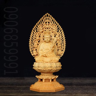 Tượng gỗ Đại Thế Chí Bồ Tát có chân đế cao 28cm - Gỗ Hoàng Dương