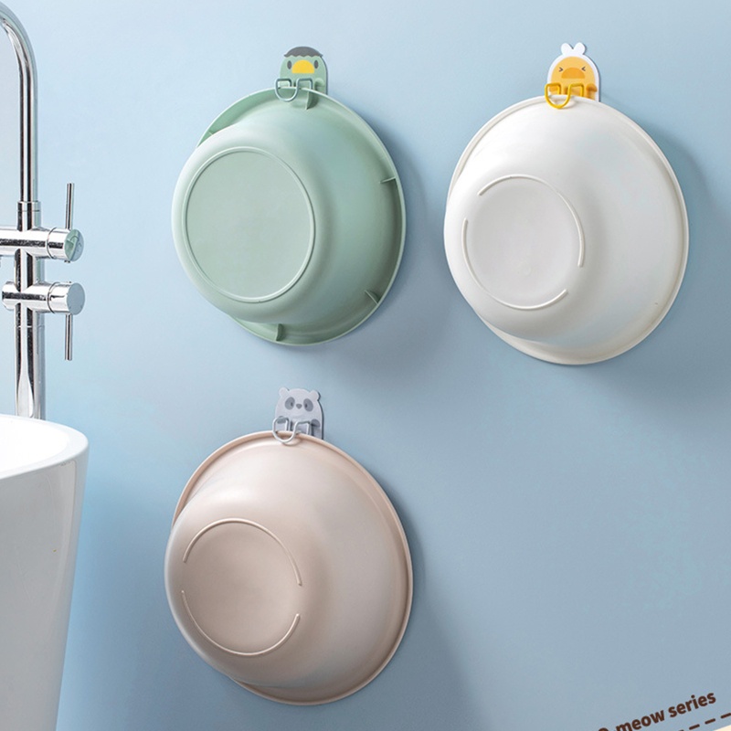 QQ Móc Treo Chậu Rửa Dán Tường Không Cần Đục Lỗ Họa Tiết Hoạt Hình Dễ Thương