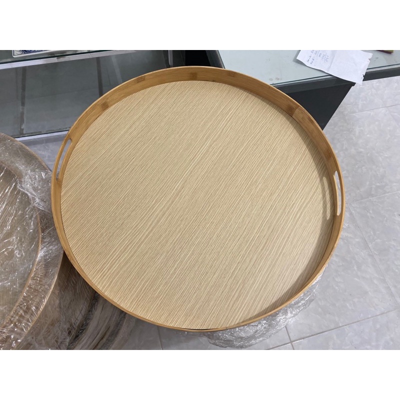 Khay Gỗ Bộ Bát Đĩa Hoa Mặt Trời Size 45-55cm Mâm Gỗ Tròn Đựng Bộ Bát Ăn Cúng Gia Tiên