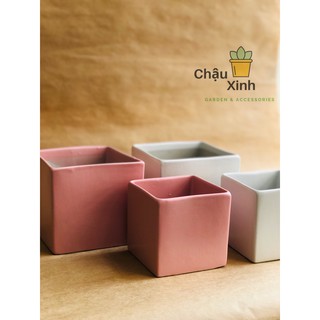 CHẬU SỨ TRÁNG MEN VUÔNG