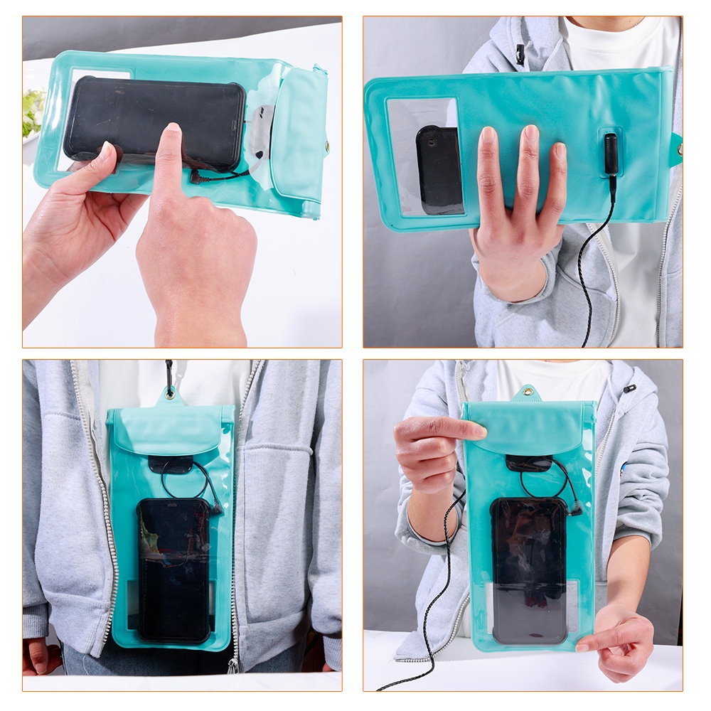 1 Túi Đựng Chống Nước Kèm Dây Đeo Cổ Trong Suốt Có Lỗ Cắm Tai Nghe Cho Hoạt Động Dưới Nước
