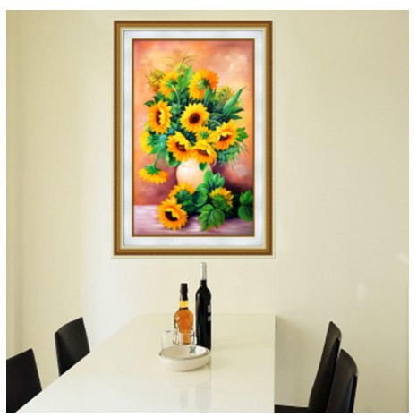 Tranh Đính Đá BÌNH HOA KHOE SẮC KT:75cm x 50cm