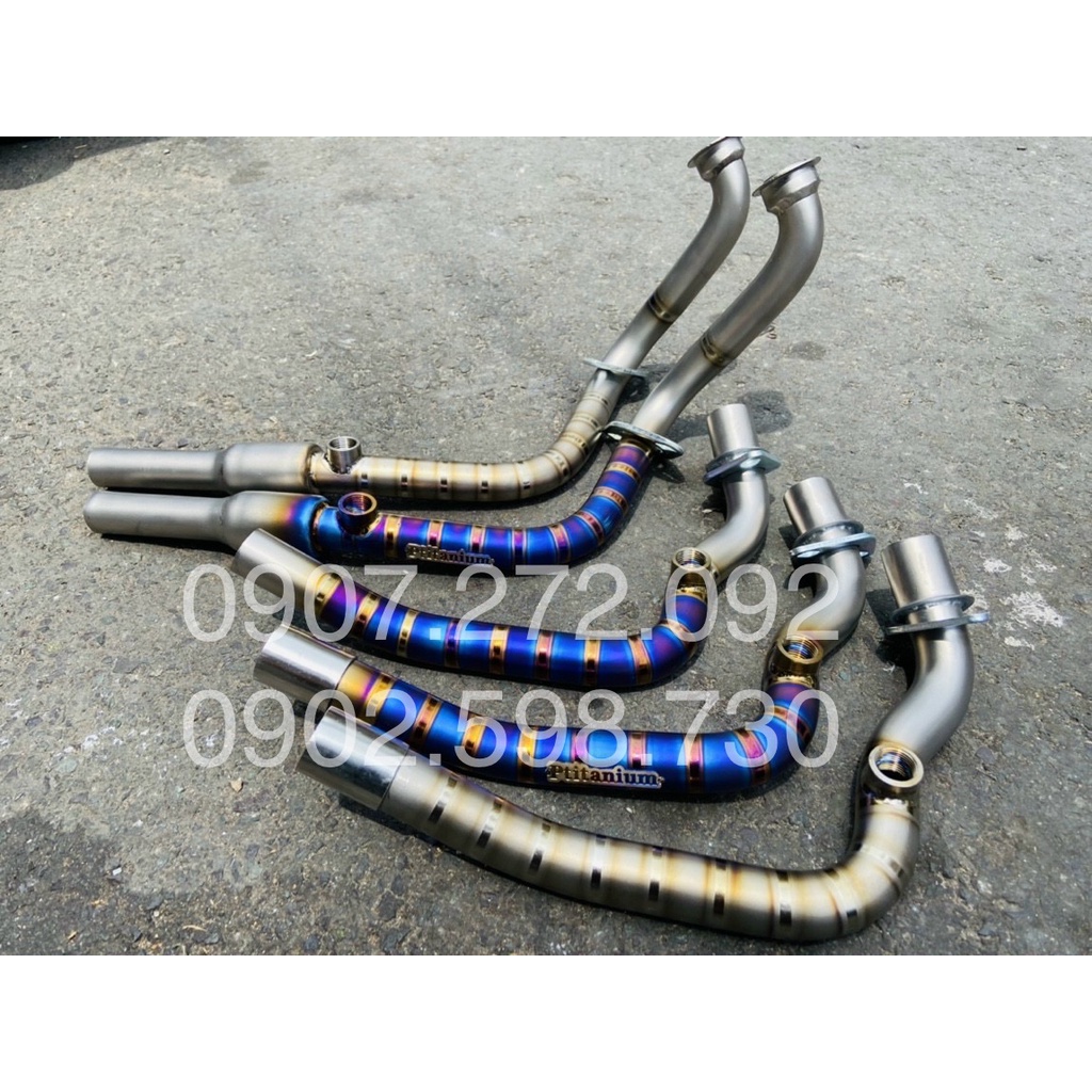Cổ pô TITAN 4ROAD xịn VẪY CÁ VÀNG LÊN MÀU SẴN phi 27mm X 1,5mm dành cho SH Ý , DYLAN