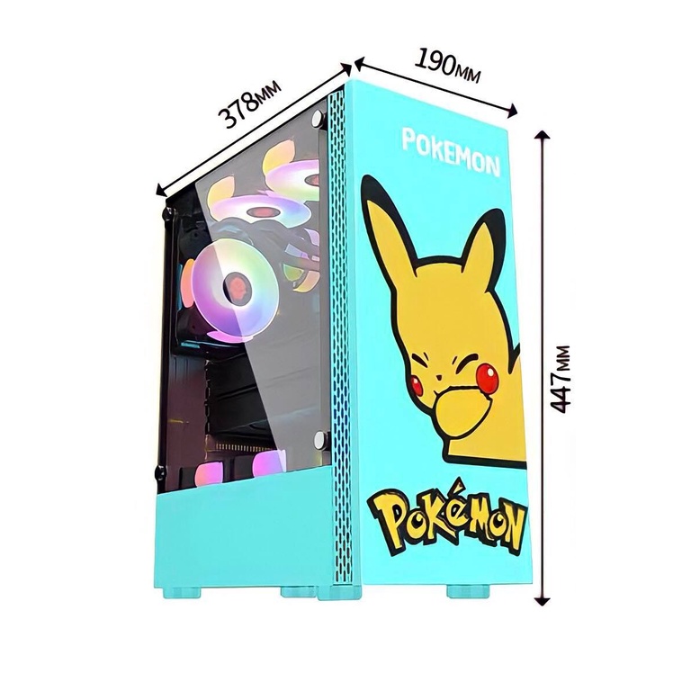 VỎ CASE PICKACHU - NEW BOX - LẮP TỐI ĐA 8 FAN LED RGP , có ảnh thật shop chụp