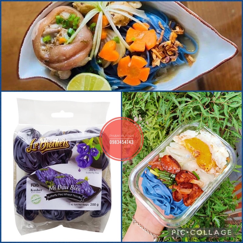 Mì đậu biếc hữu cơ Le Brothers gói 200g (mỳ hoa đậu biếc)