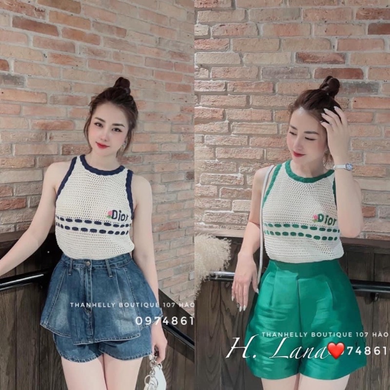 ÁO LEN LƯỚI BA LỖ HOA DI-OR