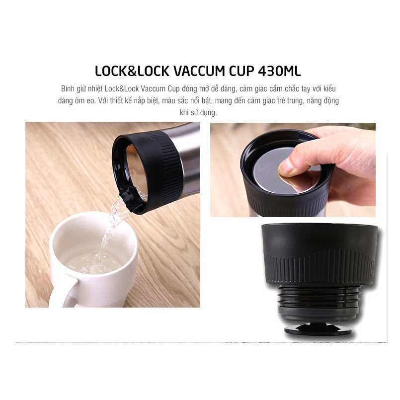 Bình giữ nhiệt Lock&amp;Lock Pin Tumbler 430ml - Màu xanh - [LHC3229BLU]