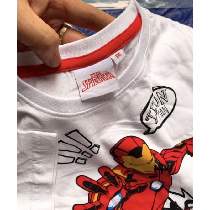 ÁO PHÔNG TRẮNG CỘC TAY THUN COTTON TQXK HÌNH SIÊU NHÂN, MICKEY, CHÓ CỨU HỘ, MINICRAF CHO BÉ TRAI