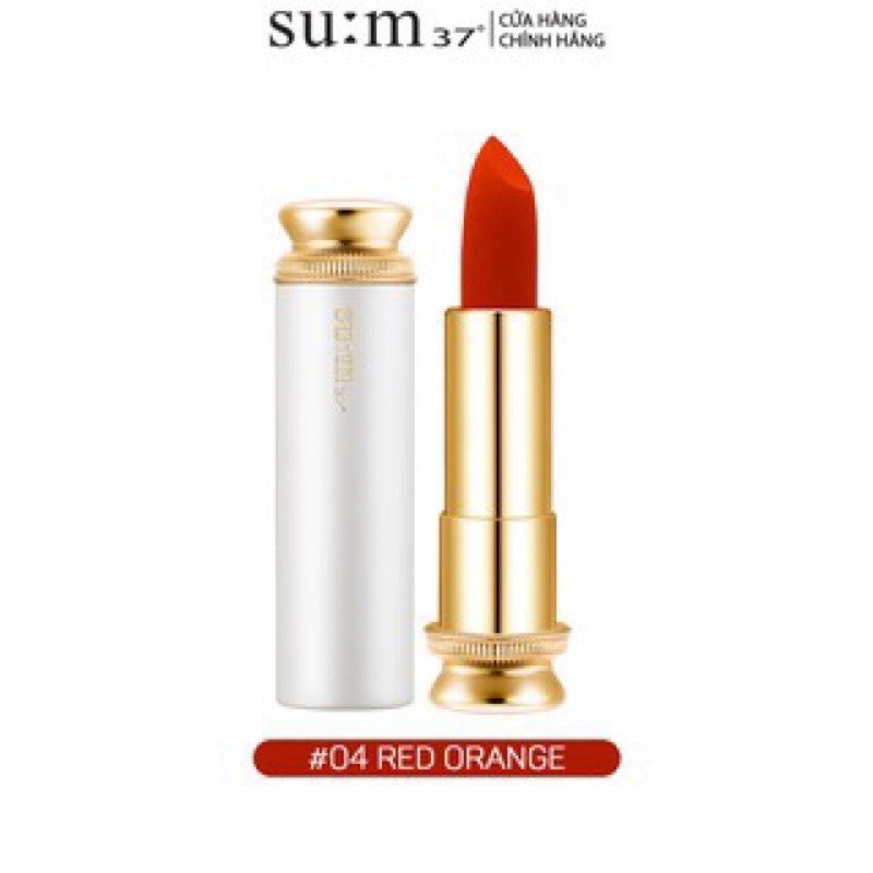 Xả lỗ giá sốc son mịn lì Su:m37 Losecsumma Velvet Lipstick 04 màu đỏ cam/ quà tặng ý nghĩa cho phụ nữ