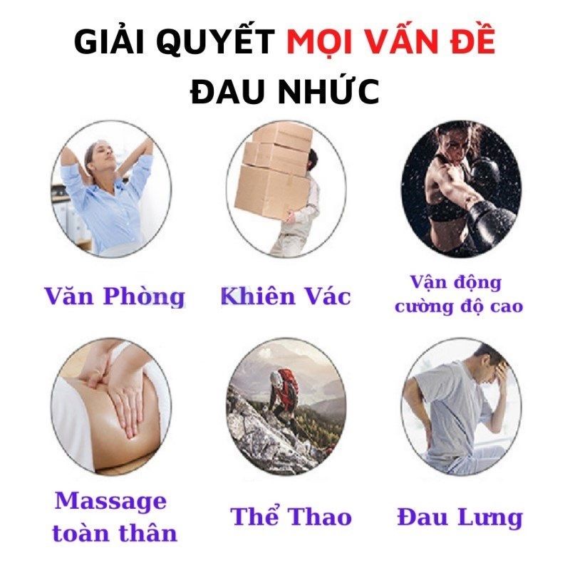 Súng Massage mini JIASHI 4 đầu 6 cấp độ thư giãn toàn thân nhanh chóng giải tỏa mệt mỏi - SMS04