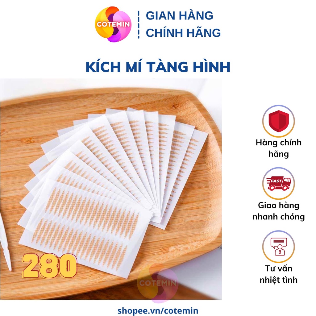 [Mã COSDAY giảm 8% đơn 150K] COMBO 280 Kích mí tàng hình tạo hai mí không lộ sẵn keo TẶNG KÈM dụng cụ kích mí COTEMIN