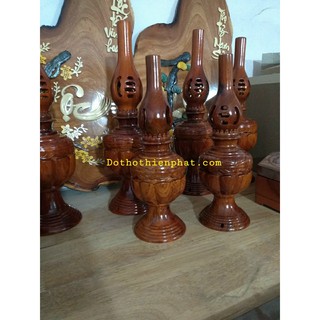 Cặp đèn thờ gỗ hương 41 cm