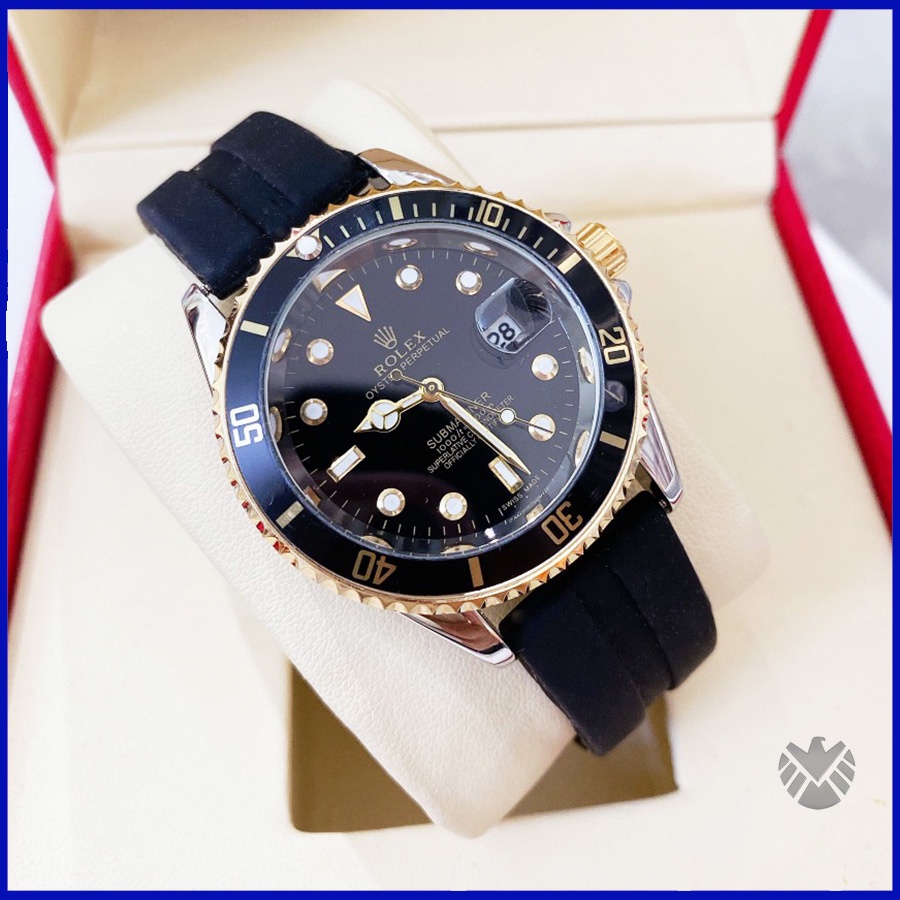 Đồng hồ nam dây da Rolex mặt kính sapphire đẹp long lanh- Bảo hành 24 tháng ship nhanh toàn quốc