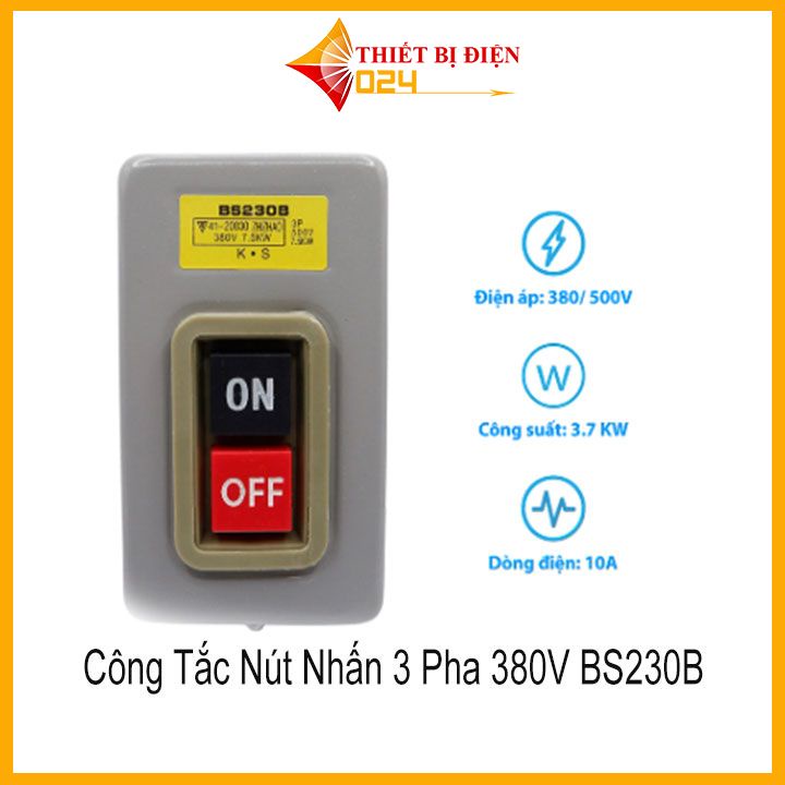 Công Tắc Nút Nhấn 3 Pha 380V BS230B
