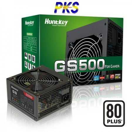 Nguồn Huntkey GS500 500W – 80 Plus chính hãng cao cấp - có nguồn phụ 6 PIN