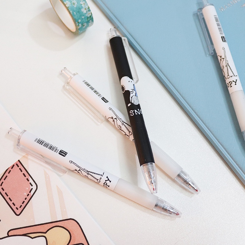 1 Bút Gel Dạng Nhấn Mau Khô Họa Tiết Chú Chó Hoạt Hình Dễ Thương 0.5mm