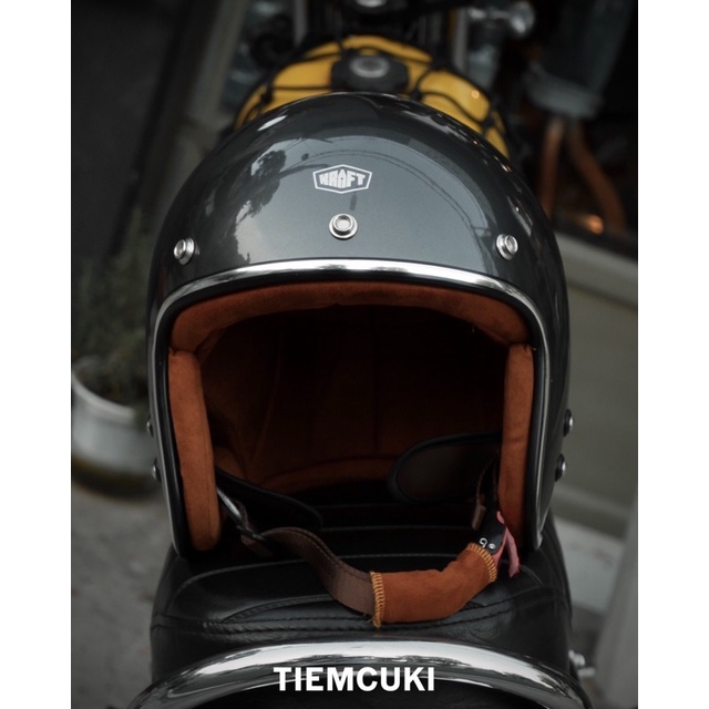 Nón bảo hiểm Kraft Helmet - Ciment Bóng - Vintage Motocycle