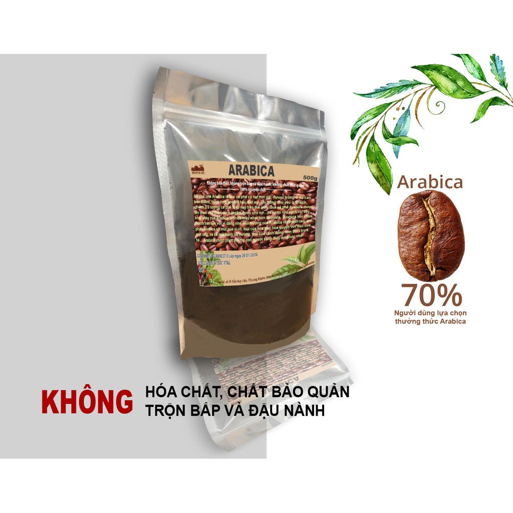 Cà phê Arabica bột, xay, pha phin 100% nguyên chất ít bơ500g | BigBuy360 - bigbuy360.vn