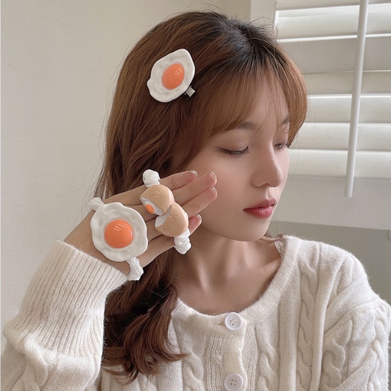 Kẹp tóc hình quả trứng dễ thương sáng