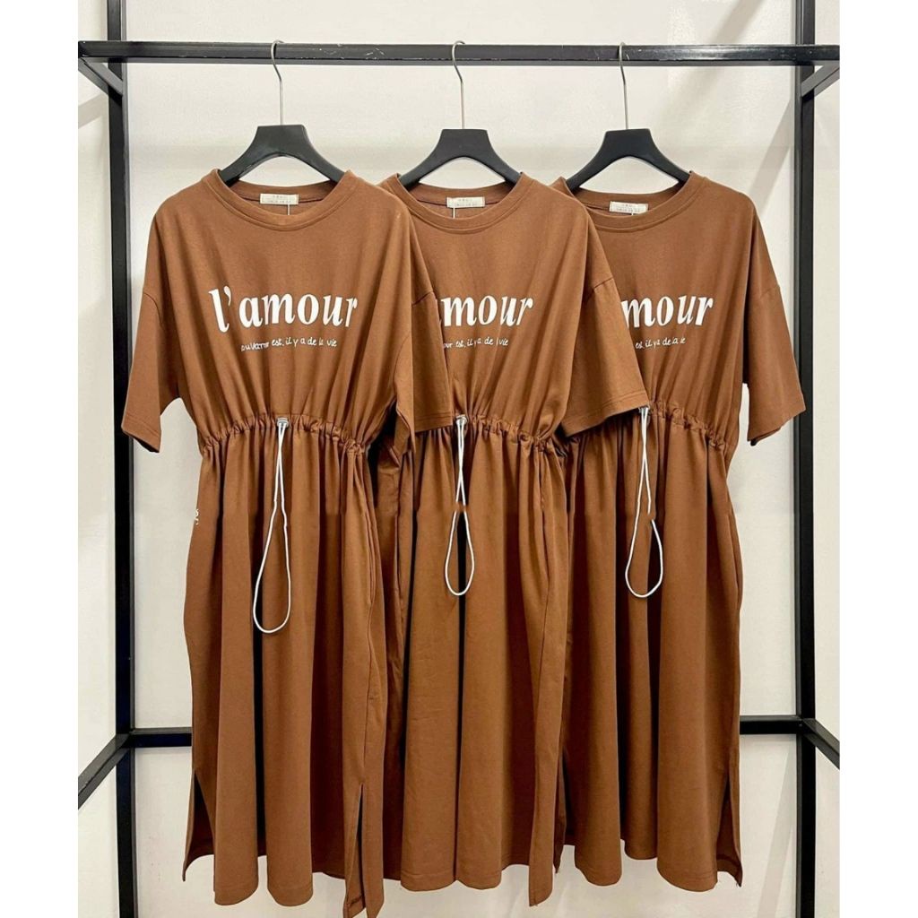 Váy bầu ngắn tay dây rút thời trang thiết kế xinh xắn M519 vải cotton cao cấp Mom and Baby