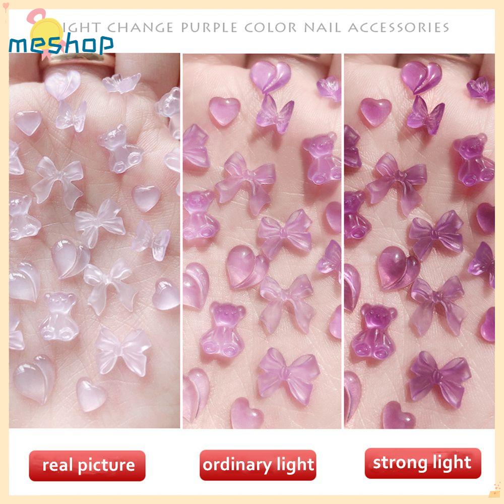 Bánh Xe Gấu Trang Trí Móng Tay Thay Đổi Màu Sắc|Trang Sức Móng Tay