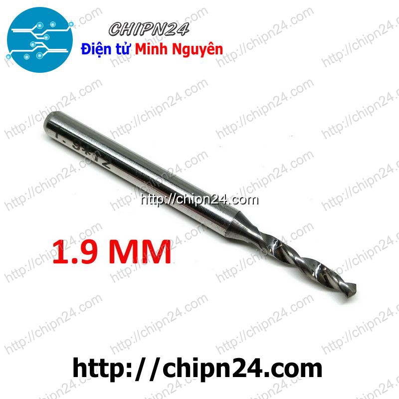[1 CÂY] Mũi khoan mạch in CNC HỢP KIM 1.9mm (Mạch điện tử, PCB)