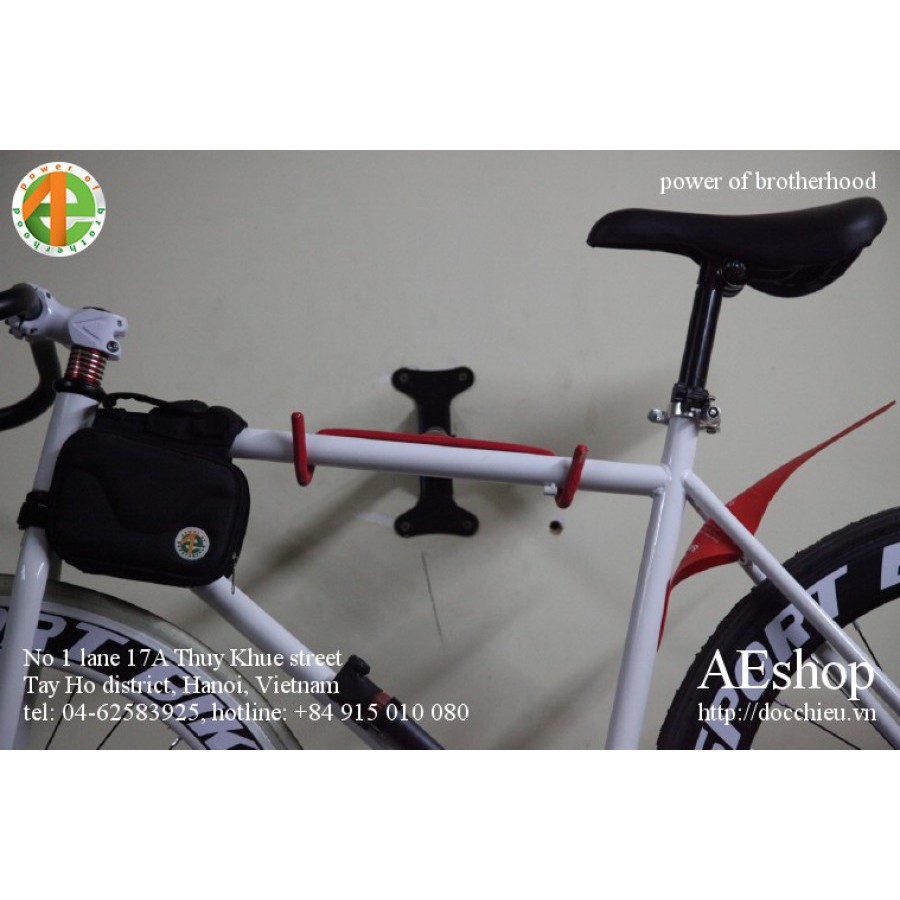 Giá treo xe đạp lên tường ngang 2 móc đỡ