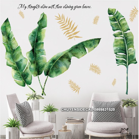 Decal dán tường - Lá Dừa mộc mạc