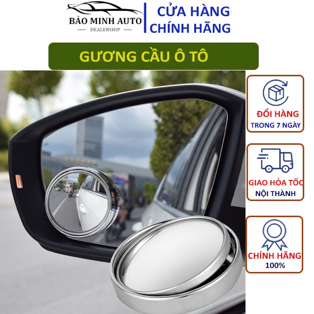 [Mã LIFEAUMAY giảm 10% tối đa 30k đơn 150k] Gương Cầu Lồi Gắn Kính Hậu Ô Tô Xoay 360 Xóa Điểm Mù, An Toàn Đi Xe - 1 Cặp